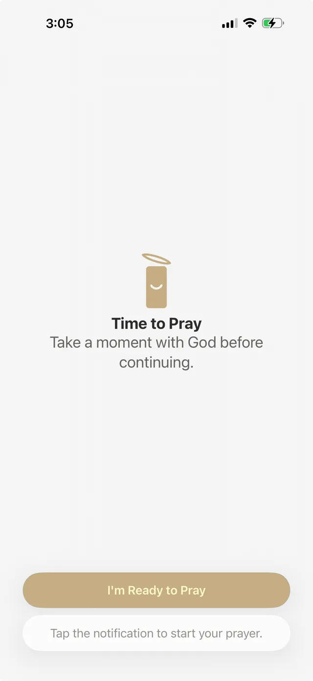 BlessUp prayer shield - Time to Pray screen